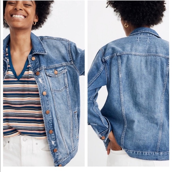NWT MADEWELL • oversized The jean jacket in medford wash - Picture 3 of 16